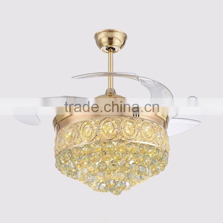 42 inch crystal ceiling fan with light LED