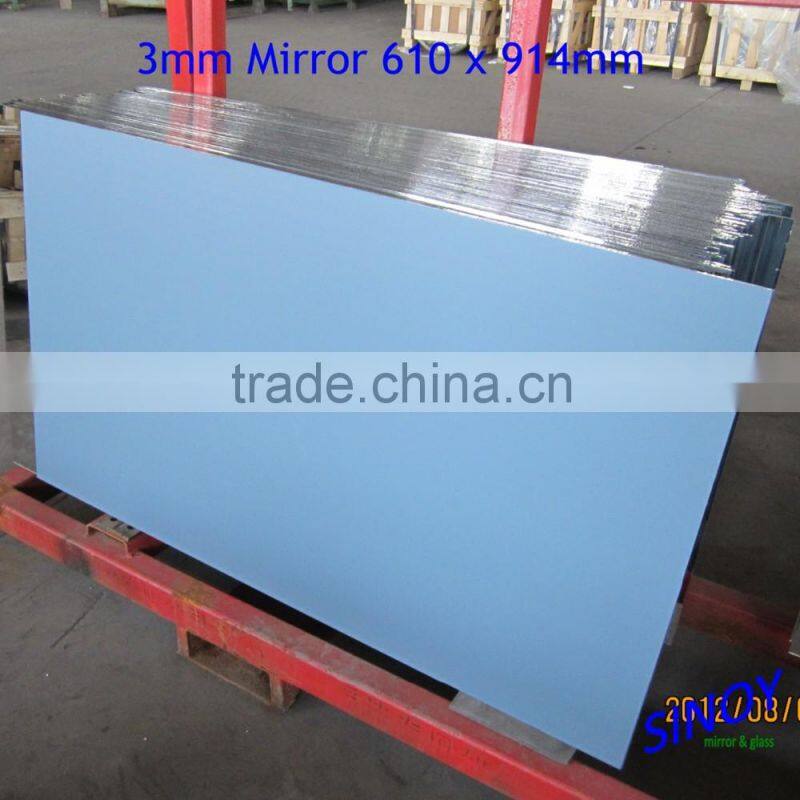 mirror factory produce Vinyl backing avilable aluminum mirror, frameless mirror