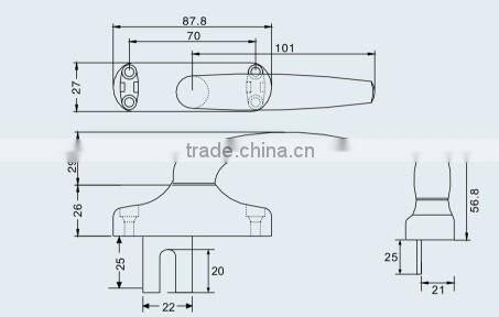 Zinc alloy luxury handle DTA04B