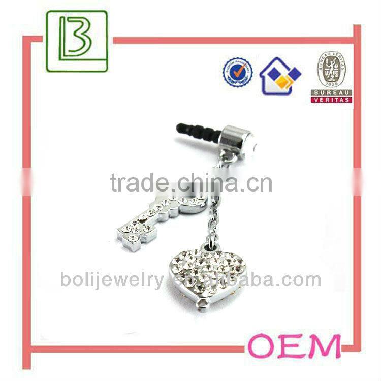 Equisite hot sale 3.5mm dust plug ornament for cellphone