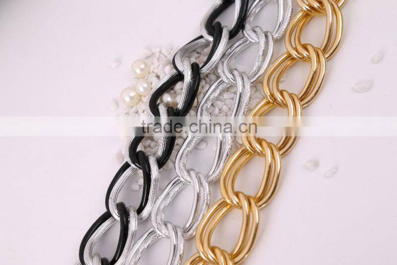 2016 Factory Direct Sell Aluminum Double chain ( jeans accessories chain free nickle)