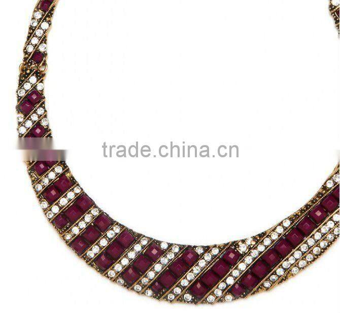 Noir Ice Stripe Collar necklace, rhinestone collar necklaces,resin stone necklace jewelry 2012