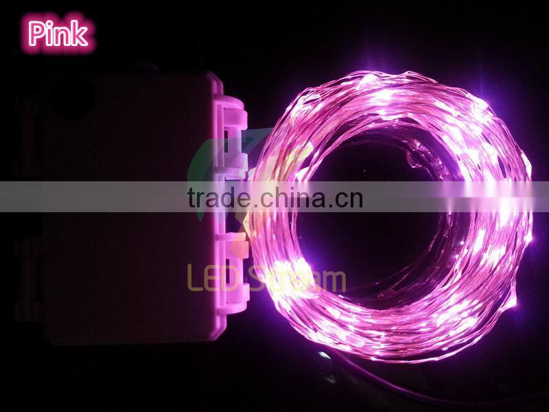 Waterproof Timer 10M 100 leds Silver copper wire string lights outdoor Christmas lighting