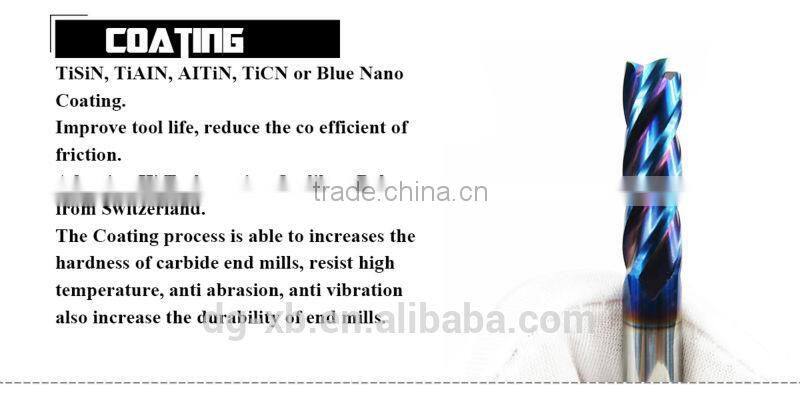 Tungsten Carbide ALTiN Coated High Precision CNC end mill bits