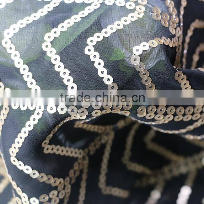 polyester chiffon fabric gold sequin fabric polyester chiffon