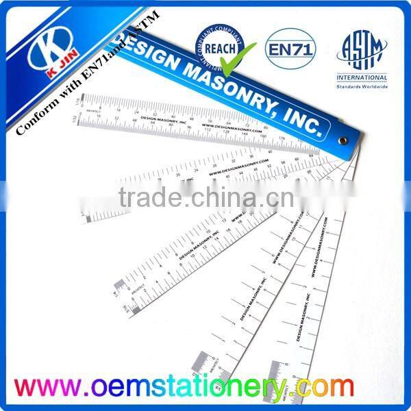 Promotional oem stainless steel scale ruler for office supplies