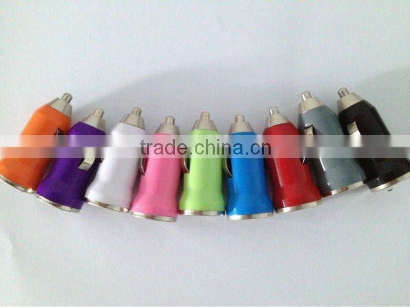 Purple Mini USB Bullet Dual Car Charger for Apple iPhone4S iPhone 5 iPod smartphones