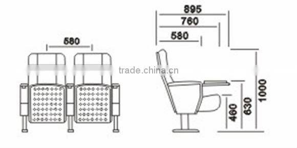Modern design durable wooden lecture hall chair