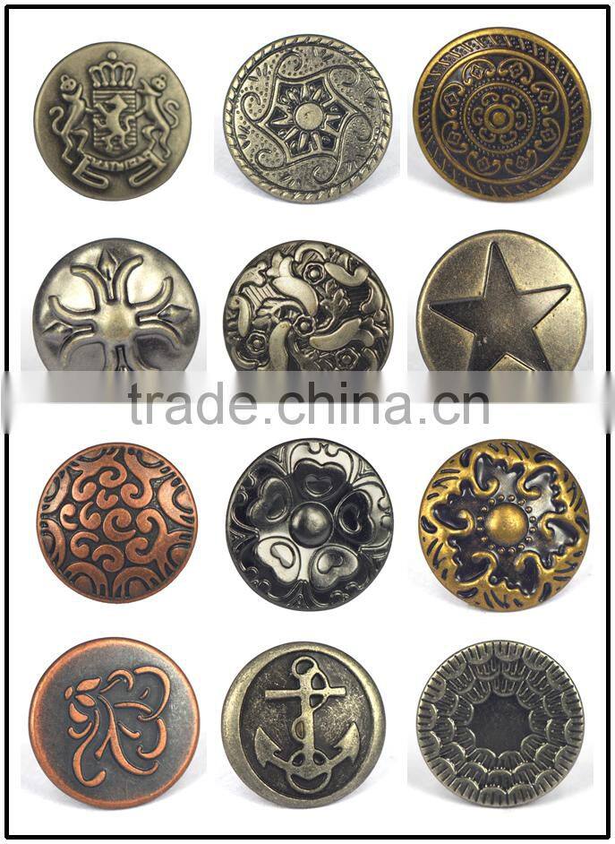 Fashion design 2016 eyelet and rivets for bags factory antique copper color nipple rivet for denim cloth