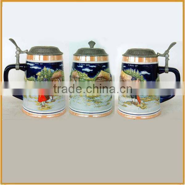 handmade 3D ceramic beer steins beer mug wholesale