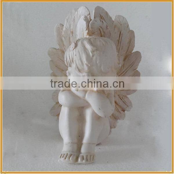lovely sitting angel resin angel figurine for home decor