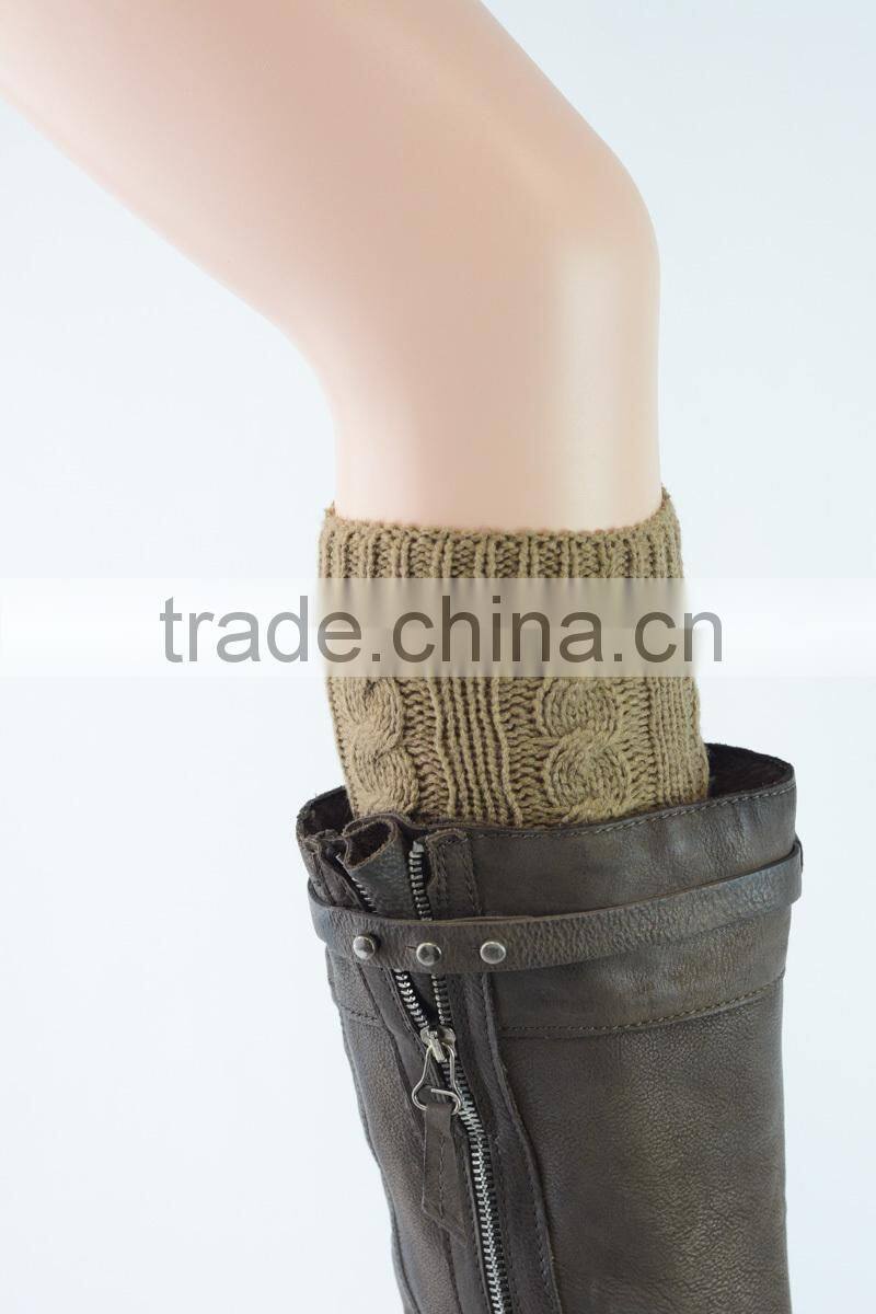 Cable Knit Boot Cuffs Leg Warmers