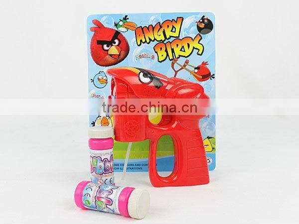 Red color cartoon bird led light flashing bubble gun toys & 2 bubble liquid CB1801510