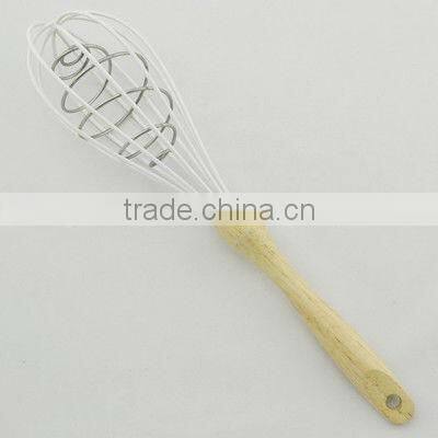 silicone balloon whisk with bamboo handle/wood handle