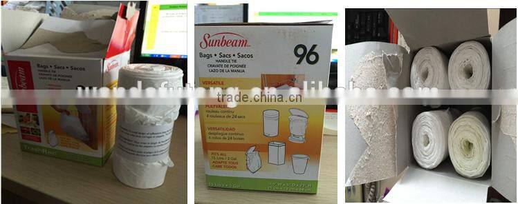 White Plastic t-shirt trash Bags exported to Canada