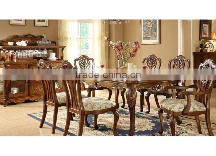 A19 French Style Luxury OAK Dining Table hand Carving
