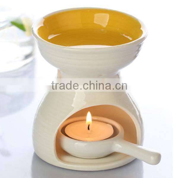 Unique shape ceramic aroma burner with bright color glaze