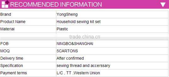 New style wholesale plastic travel sewing kit