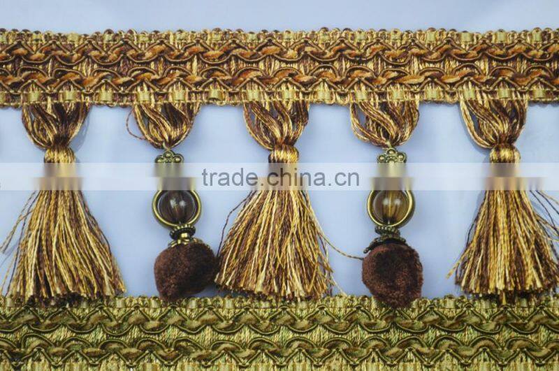 best sell fancy trimming beads tassel fringe curtain accessory,decorative tassels for curtains