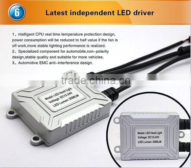 Eastar newest no fan design diy car led headlight 9009