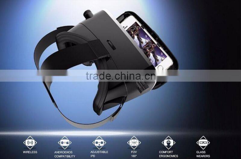 Vr Shinecon 3d Glasses For Pc Games/movies/xbox With Blue Tooth Remote Vr 3d Glasses Virtual Reality