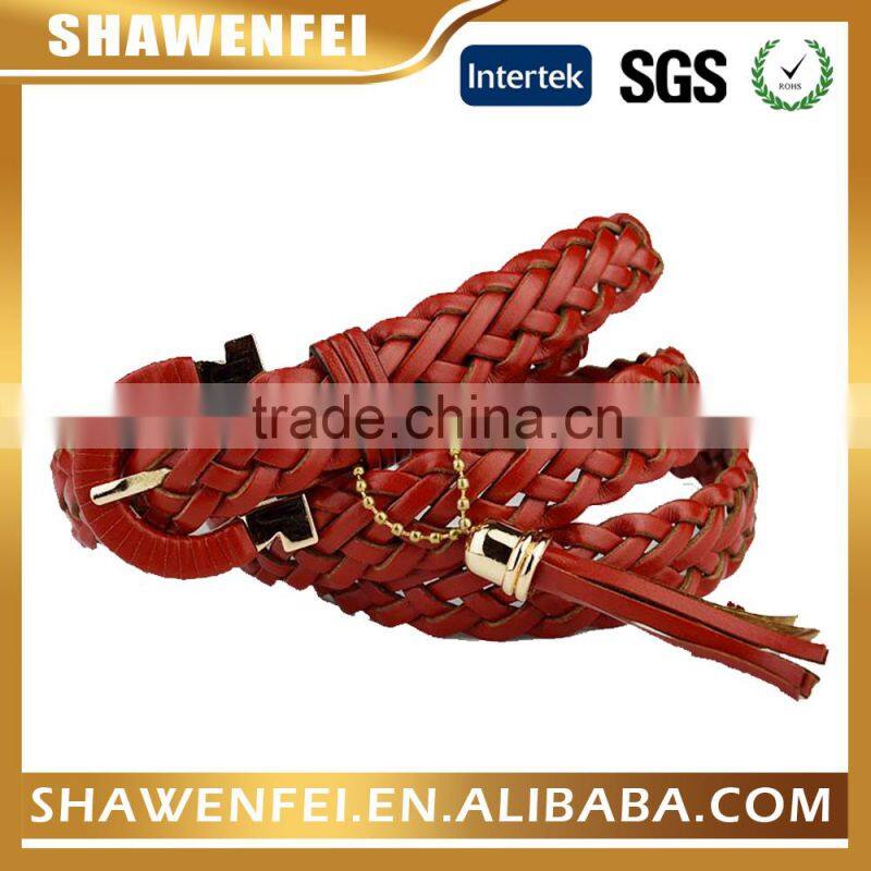 2015 Fashion 100% Handmade Braid Lady Belt With Tassels