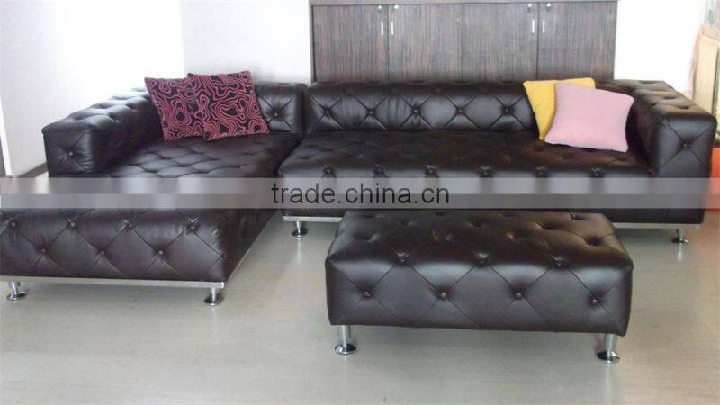 Luxury high end leather corner sofa (NY1687)