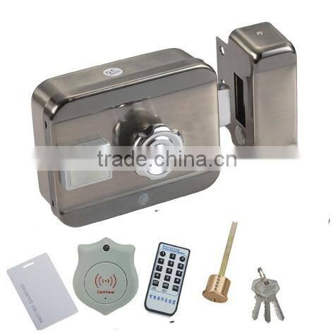 Intelligent electric motor lock with RFID card reader and knob