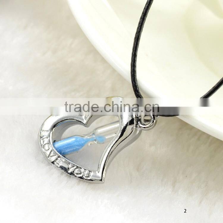 Fashion Jewelry High Quality Metal Hollow Shaped Hourglass Tube Pendant Stainless Steel Necklace