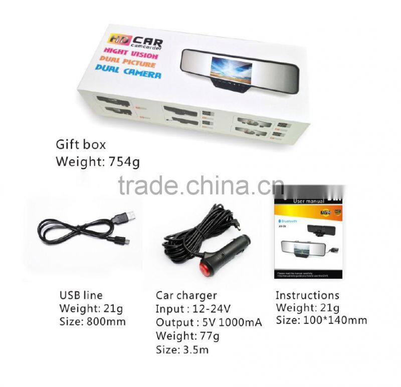 5.0" Touch Android Rearview mirror Bluetooth WiFi FM FHD 1080P dash camera parking dvrs Rear view GPS Navigation Free map