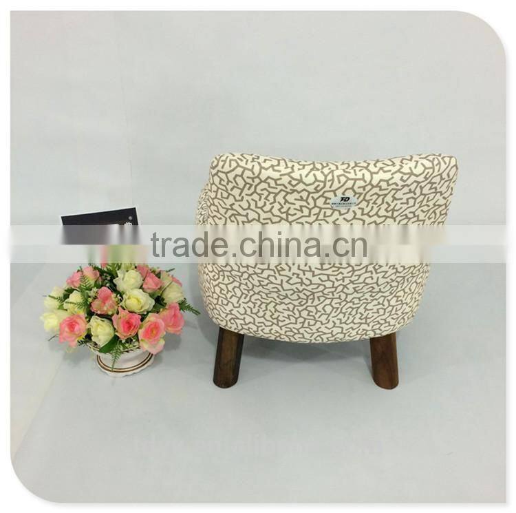 506-1 QVB JIANDE TONGDA Japanese style modern low chair / soft wood footstool with low back living room chair