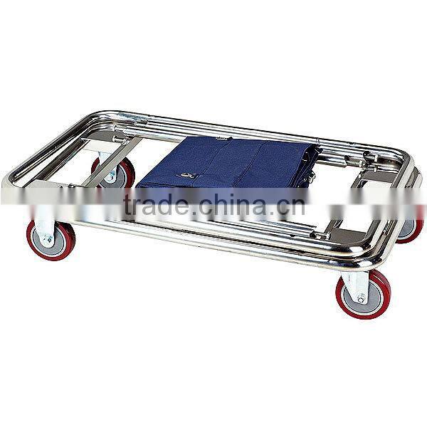 Hotel Stainless Steel Folding Linen Cart/Laundry Hamper Trolley