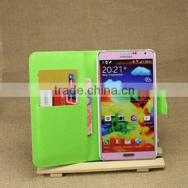 High Quality Leather Holster Card Wallet Folio Stand Flip Case Cover for Samsung GALAXY Note3 N9000