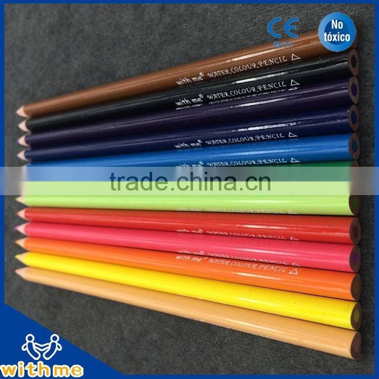 7 inch customized wooden high quality water color pencil