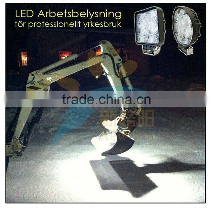 Super Bright 12V Driving Worklight Square for for truck,agricultural,machine,heavy duty,boat,marine 27W LED Work Light