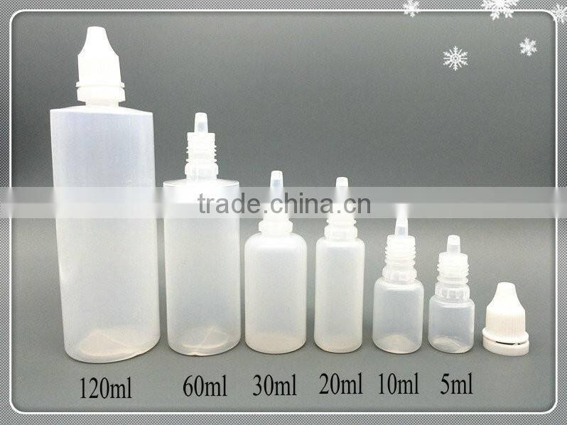 5ml LDPE dropper bottles with tamper proof cap, 5ml e-cig dropper bottles with white cap for e-cigarette oil