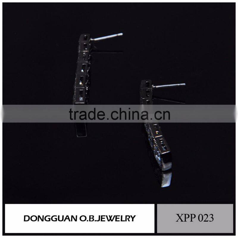 Brass fashion stud earrings, women earrings,diamond earrings fashion jewelry 2016