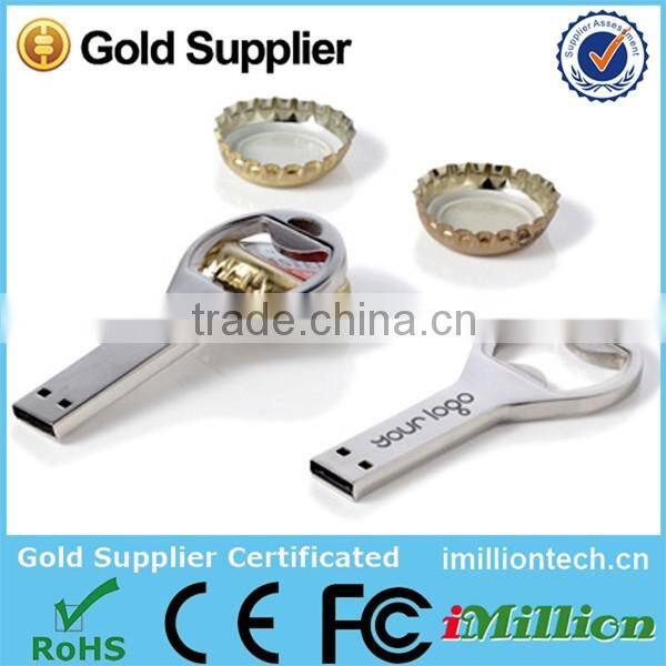 Promotional gift bottle opener keychain usb, custom logo bottle opener usb flash drive