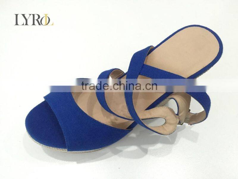 2016 wholesale royal canvas upper platform high heel women sandals espadrilles shoes