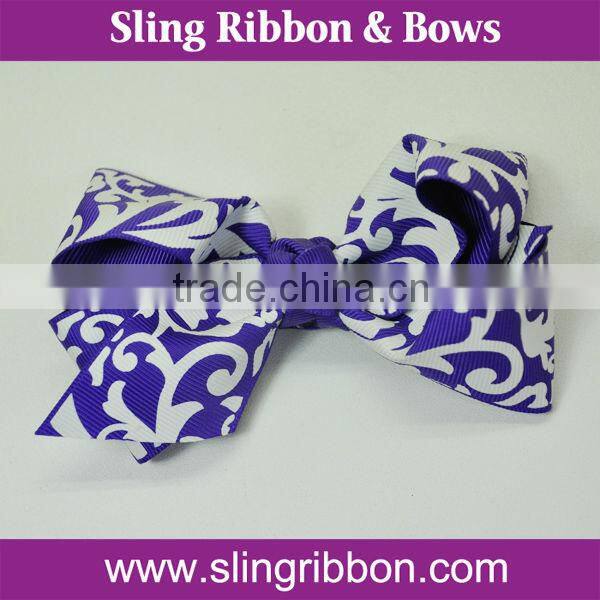 Flower Floral Print Grosgrain Ribbon Hair Tie Hair Clip