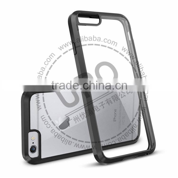 For iPhone 6 6s 7 Case,Hard back plastic PC+Tpu Crystal Clear Hard Phone Case