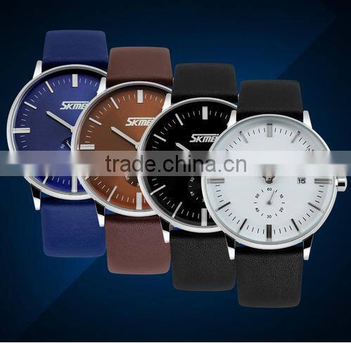 fashion man quartz leather japan movt quartz 3 atm water resistant watch