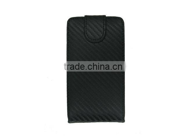 Flip Leather Case with Carbon Fiber for sony ericsson X10