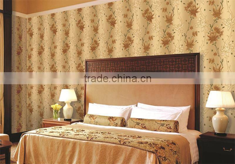 2015 best selling stocklot adhesive vinyl red chinese wallpaper
