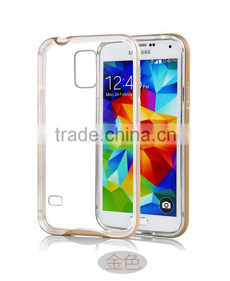 Soft tpu armor cover for samsung galaxy s5 transparent tpu pc frame case cover