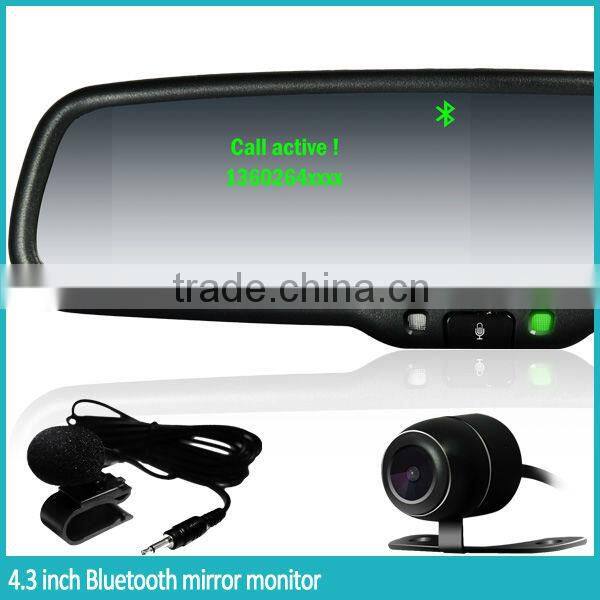 Window Glass Mounting car bluetooth rearview mirror in Car