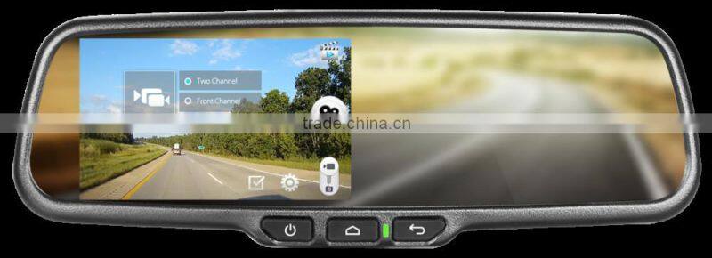 5inch Android syatem front record rearview mirror GPS navigator with fast back camera reflection and OEM bracket