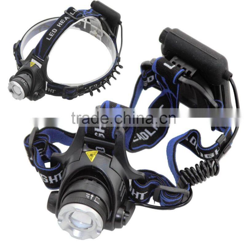 1200Lm Waterproof XML T6 Zoom LED Headlight Headlamp Head Lamp Light Zoomable Adjust Focus For Bicycle Camping Hiking