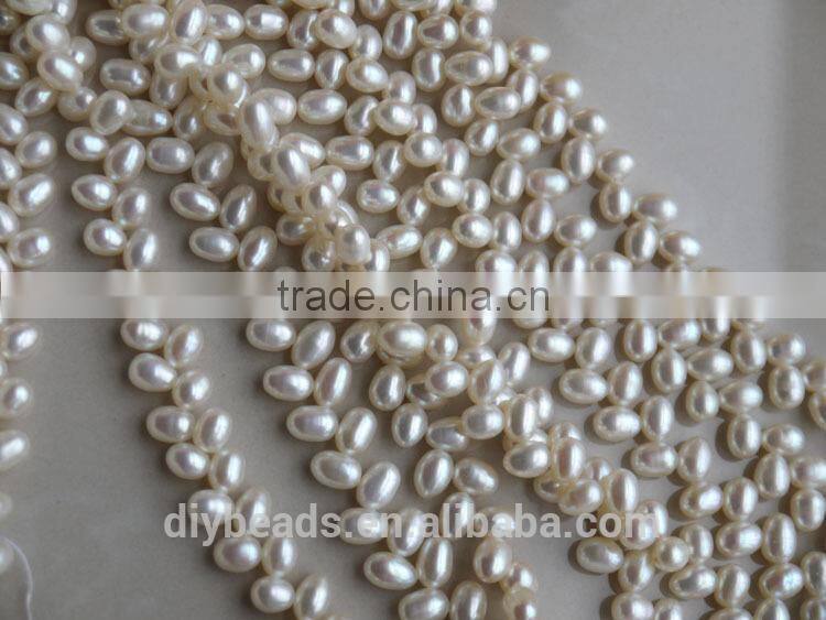 5-6mm Natural white Freshwater pearls price,AAA grade rice Pearls