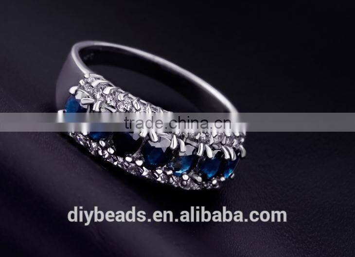 925 sterling silver and Blue Sapphire jewelry ring for wedding party women